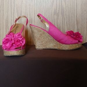 CL by Laundry Pink pompom 5 inch heels
